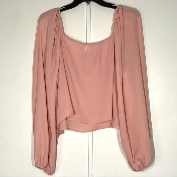 Abound Chiffon Balloon Sleeve Blouse in Peach Puff - Picture 4 of 9